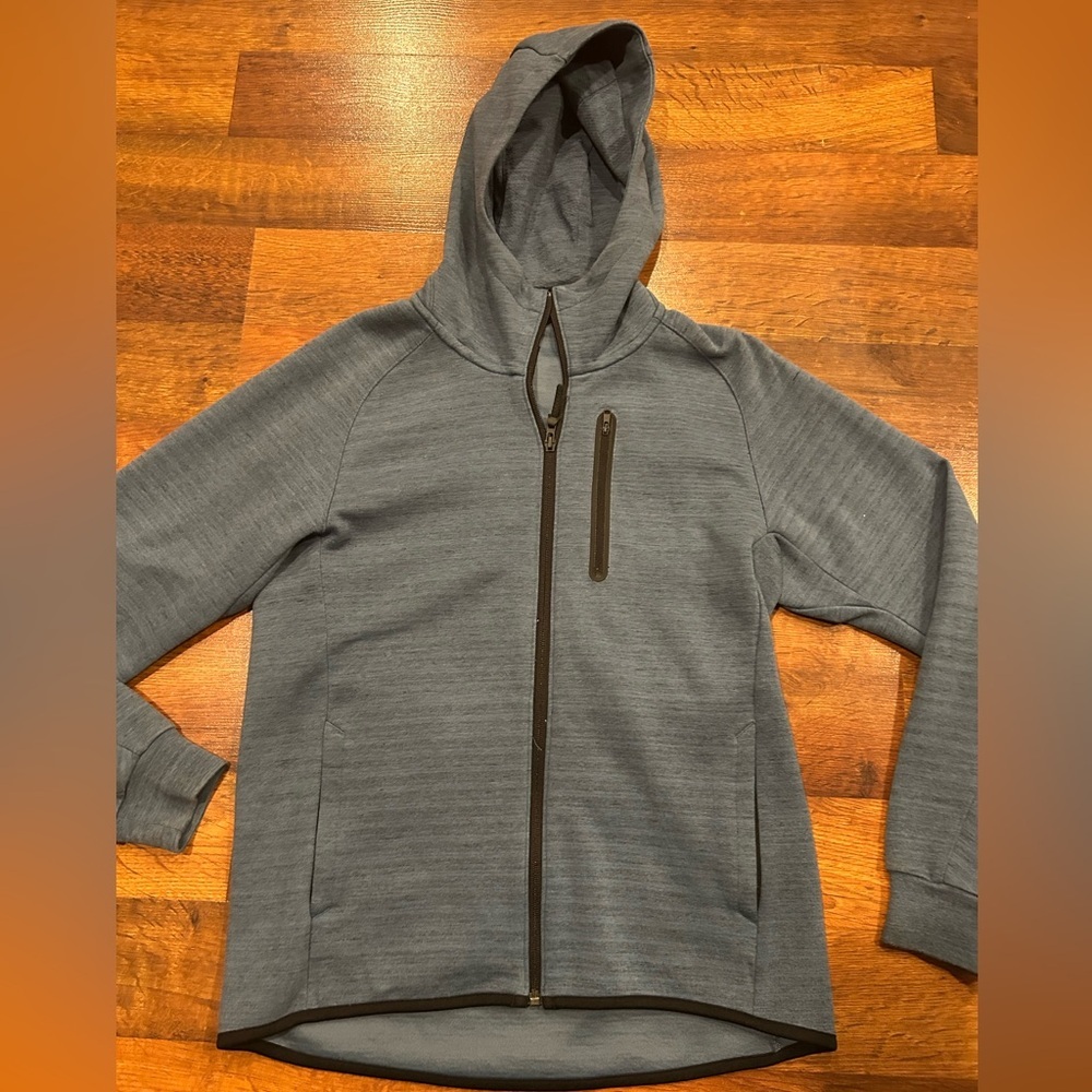 Uniqlo Hoody Jacket Mens Small Full Zip Blue Cotton Blend Pockets